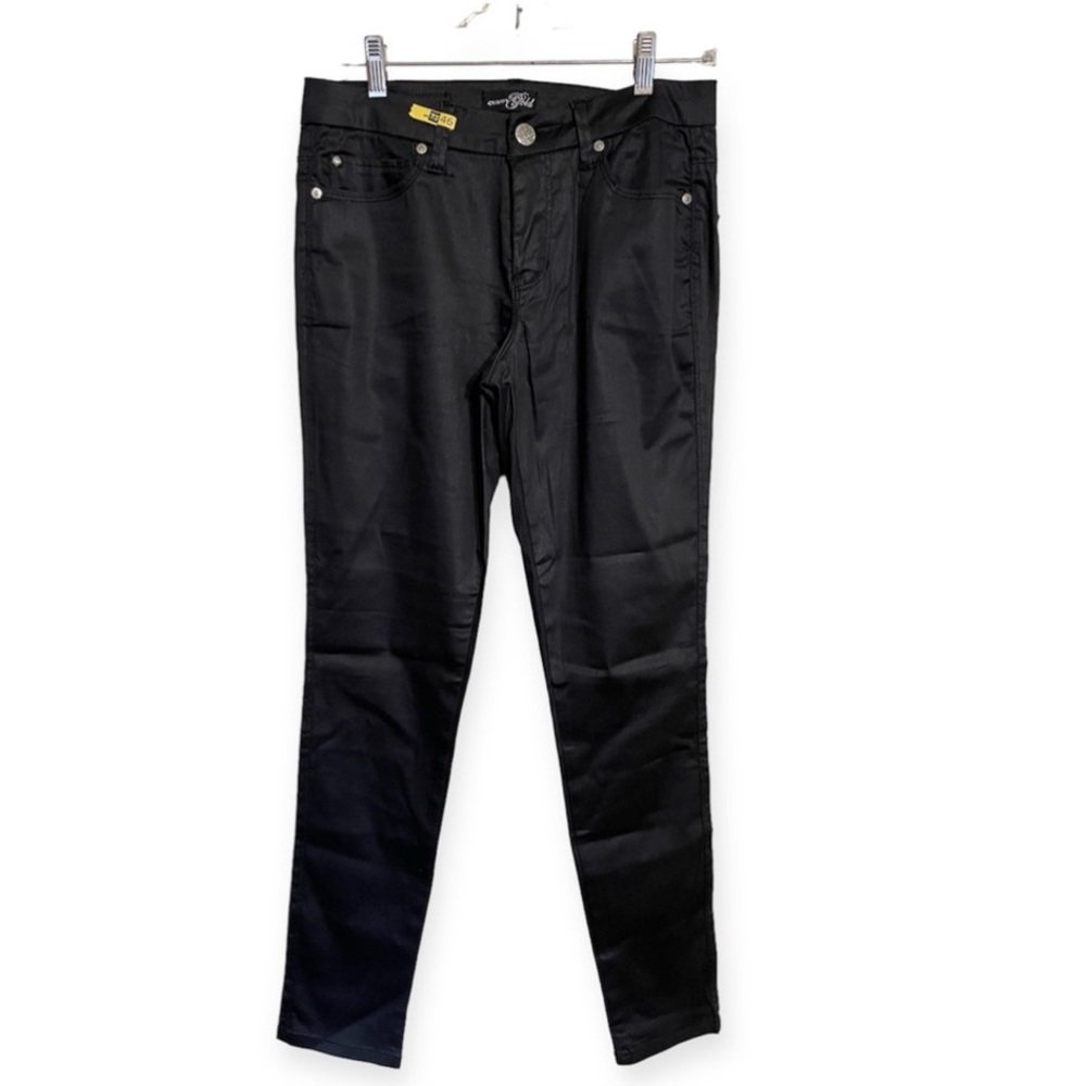 Celebrity Gold Black Satiny -Sheen Skinny Stretch Casual Club Pants Size 6